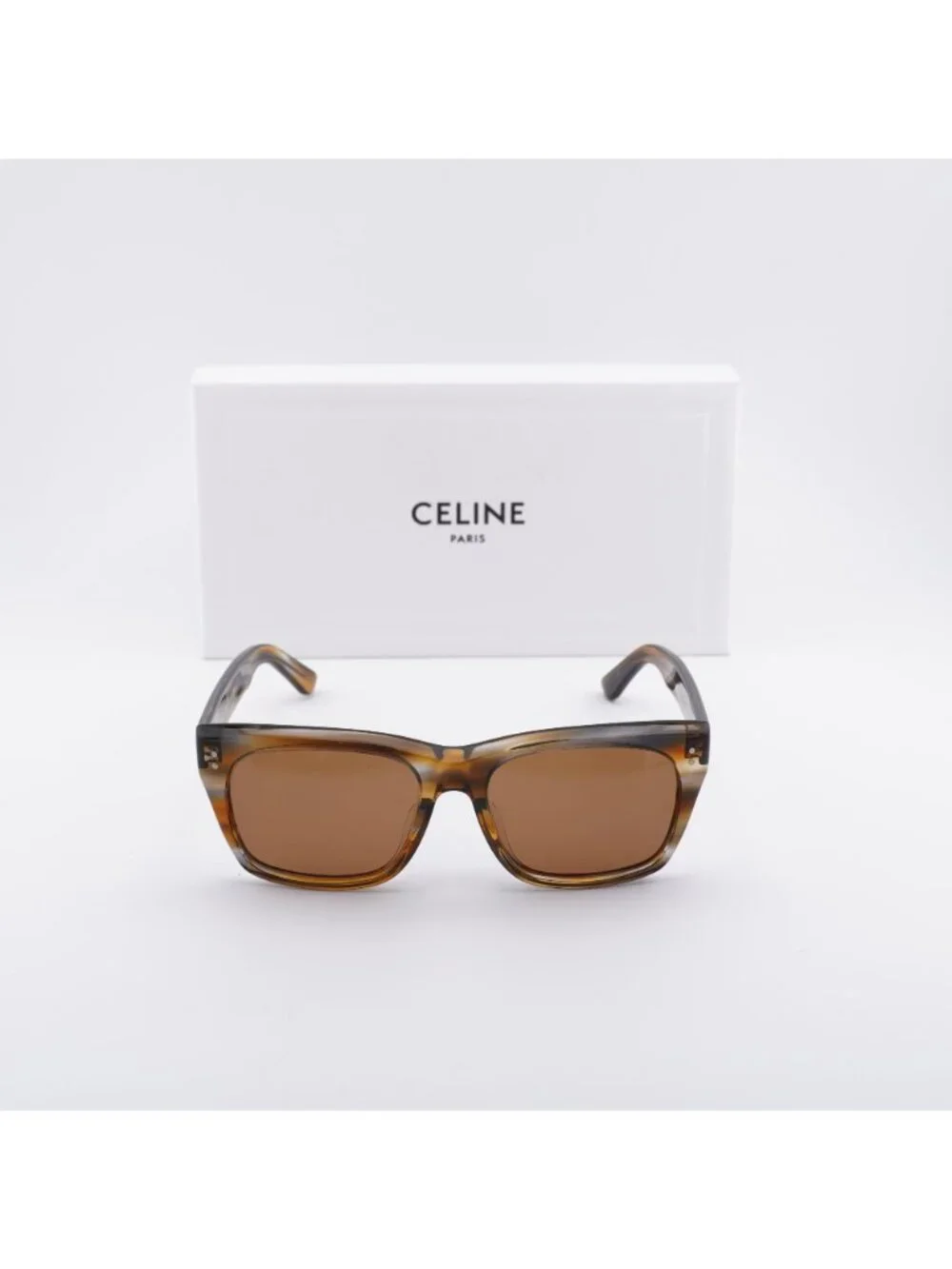 Celine CL40060F 55J Square Sunglasses - Brown / Roviex